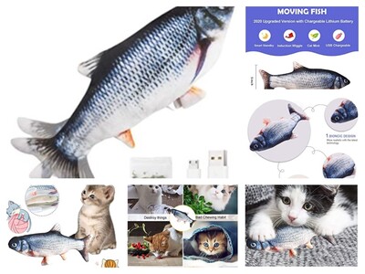Bestes Spielzeug des Jahres USB Spielzeug Fisch für Katze und Hund NEU ideal auch um zu verschenken